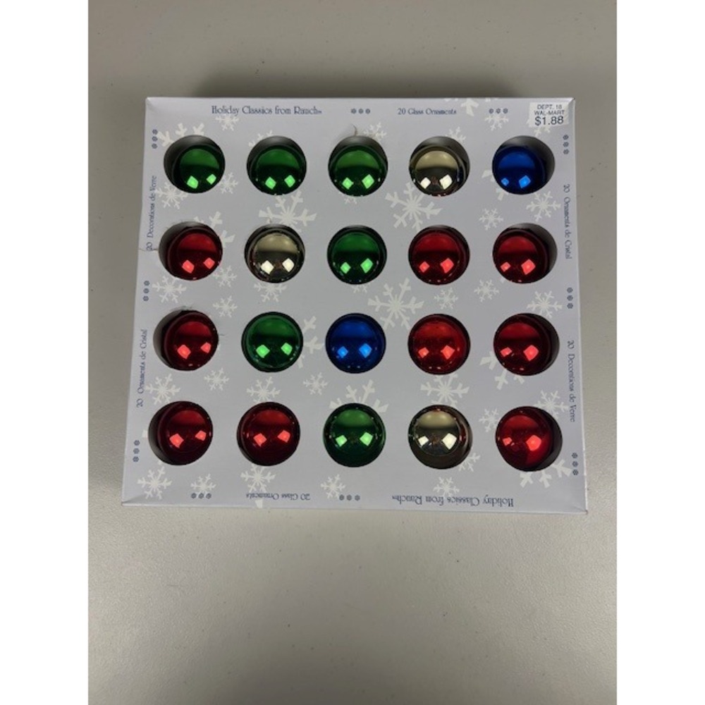 Rauch Vintage Glass Christmas Ornaments Set of 20 Multicolor Round 1.75 Inch USA